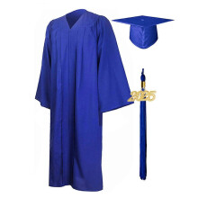 (royal blue, M) Graduation Gown And Caps Tassels Set 2025 Adult Graduation Robe Set For College,highs School And Bachelors Women Man White Xl
