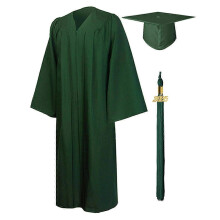 (dark green, XL) Graduation Gown And Caps Tassels Set 2025 Adult Graduation Robe Set For College,highs School And Bachelors Women Man White Xl