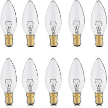 B15 Candle Bulbs, 10-pack Dimmable 2700k 260 Lumens Warm White Small Bayonet Base  SZTCLV