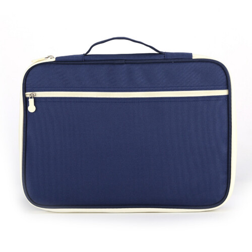 Multi-Functional A4 File Bag Combination Storage Bag Travel Bag Zipper Deep Blue Protective Cover_P 1