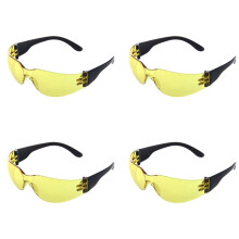 4X Yellow Clear Lens Indoor Outdoor Sports Safety Glasses Protective Eyewear