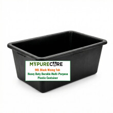 90L Heavy Duty Black Mixing Tub Rectangular Utility Plastic Container for DIY Gardening & More - MYPURECORE