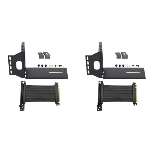 2X GPU Stand Image Card Vertical Holder with PCI Express Extension Cable Fixed GPU PCI-E Built-in Vertical Bracket