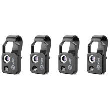 4pièces Accessoire de Microscope pour TéLéPhone Portable 200X avec Microscope à Fenêtre, Microscope NuméRique Portable avec LumièRe LED/Clip