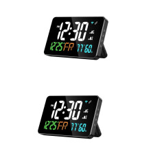 2X Relógio Digital Despertador WiFi, Letras Extra Grandes, Temperatura e Umidade, Calendário, Semana, Brilho de 4 Níveis