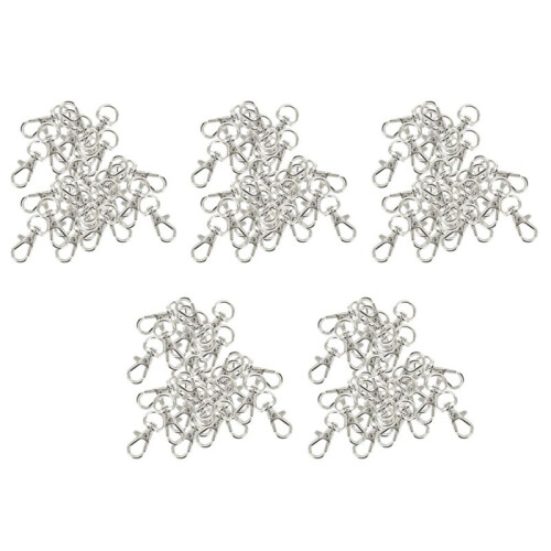 150Pcs Mousquetons Pivotants Porte-Cle Couleur D'Argent