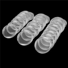 500Pcs 21mm Round Clear Plastic Coin Holder Capsules Box Storage Clear Round Display Cases Coin Holders