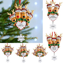 Personalized Deer Family Christmas Tree Ornament Family Xmas Decorating Set  Gift (Christmas Deer, Family of 2)