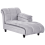 Beliani Left-Hand Chaise Longue LORMONT Velvet Light Grey 2