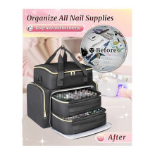 Nail Polish Organizer Case Backpack Holds 96 to 100+ Bottles(15ml/0.5 Fl.Oz) UV Nail Lamp,Nail Organizers and Storage