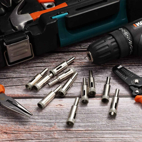 20 Pcs 1/2 Inch Diamond Drill Bits Diamond Hole Saws Hollow Core Diamond Coated Drill Bits Set Extractor Remover Tools 2
