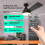 2Pcs Ceiling Fan Remote Replacement 6 Speed and Timer Control Remote Controller for Home Bedroom Living Room 2