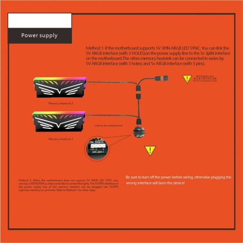Computer RAM Heatsink 5V ARGB MOBO AURA SYNC Memory Stick Armor Vest for Desktop RAM DDR3 4 5 Universal B 1
