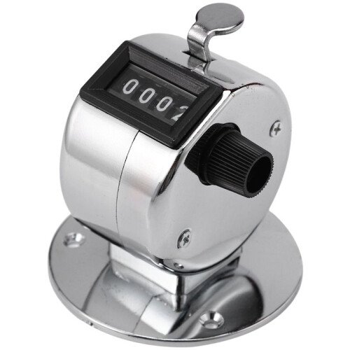 5X Round Base 4 Digit Manual Hand Tally Mechanical  Click Counter 1