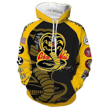 (S, A) Karate Hoodie Cobra Kai Cosplay Costume 3d Print Pullover Sweatshirt For Adult