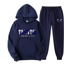 (navy blue1, S) Elevate Your Style With Comfortable And Cozy Hooded Sweatshirt Sets For Men And Women - High-quality, Versatile, And Trendy