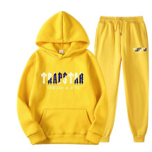 (yellow1, S) Elevate Your Style With Comfortable And Cozy Hooded Sweatshirt Sets For Men And Women - High-quality, Versatile, And Trendy