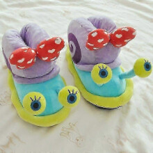 (M 35-36, Styles 2) Cartoon Anime Series Gary The Snail Bag Heel Cotton Shoes Soft Cute Plush Baby Girls Holiday Gift