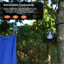 ENLEE Retractable Clothesline Outdoor Travel Camping Hotel Anti-Slip 9M Laundry Hanger Drying Rope with 15 PCS Clips