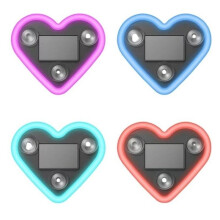 Car Solar Triangle Window Heart-Shaped Light, LED Atmosphere Lamp, Heart Shape Ambient Light for Car Window Decoration