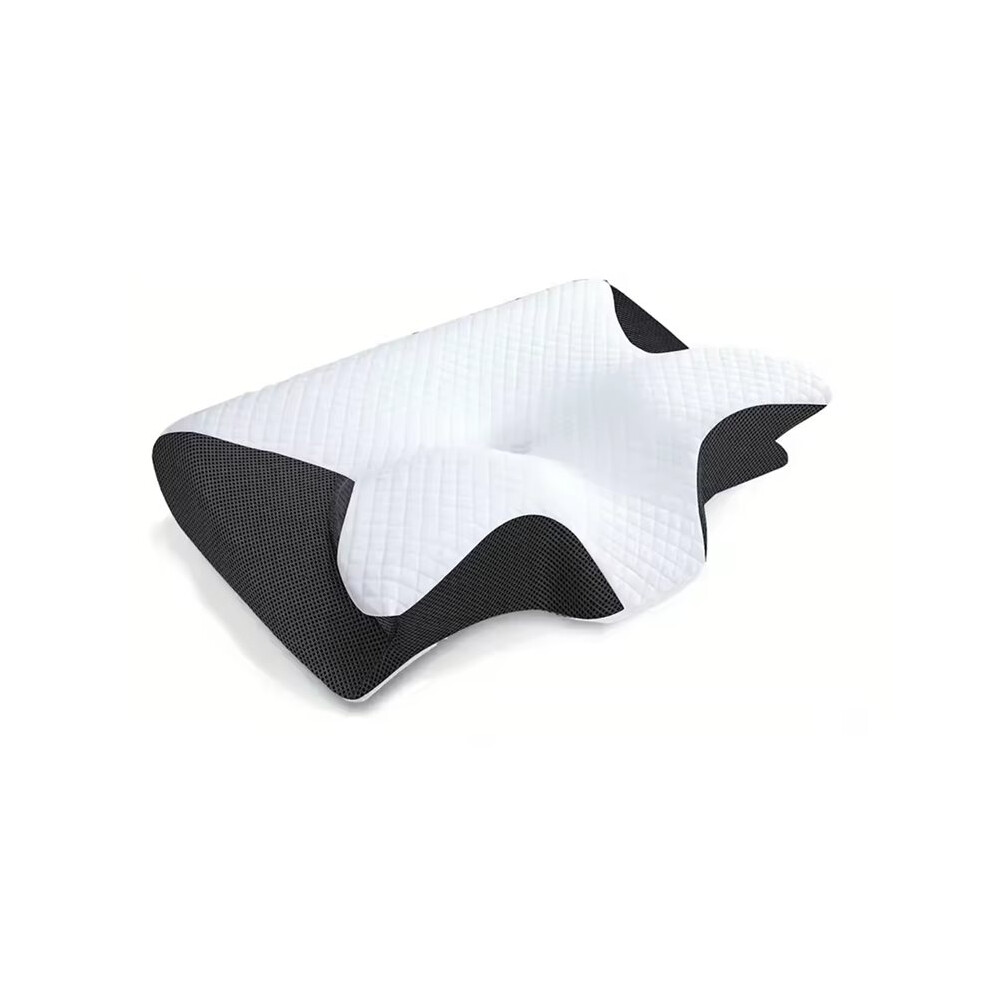Melitt Black Sleep Memory Pillow Butterfly Memory Foam Neck Pillow Contoured Sleep For Neck Pain Relief Stomach Support Pillow