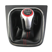 For 5 6 R32 GTD MK5 MK6 5 Speed Gear Shift Knob with Leather Gaiter Boot Cover Collar