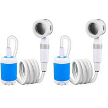 2 Sets Portable Outdoor Shower Set Handheld Shower Adjustable Flow Shower for Hiking Backpacking Beach Traveling