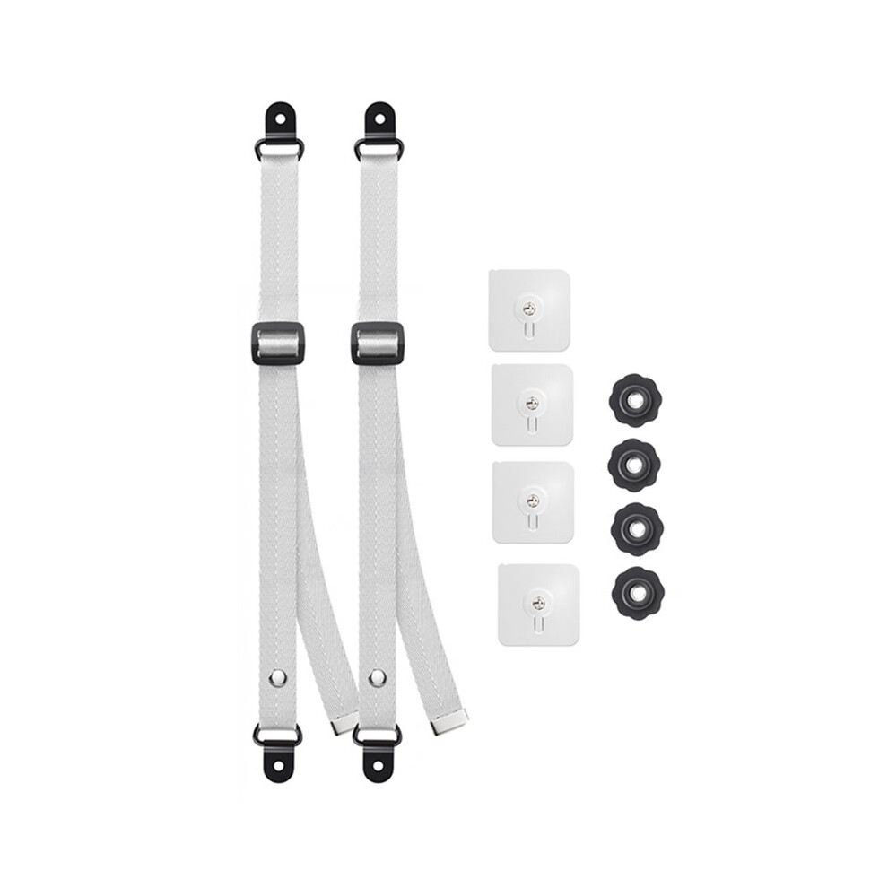 Melitt 2Pcs Adjustable Tv Safety Straps,No-Drill Adhesive Anti-Tip Furniture Anchors For Baby Proofing,Flat Screens Fix To Wall