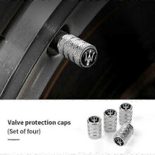 (Style B Silver) 4pcs/lot Tire Valve Stem Caps Aluminum Dustproof Car Wheel Air Valve Covers For Maserati Ghibli Granturismo Quattroporte Levante