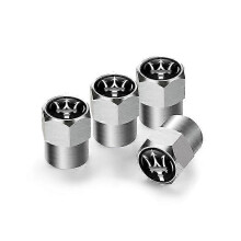 (Style A Silver) 4pcs/lot Tire Valve Stem Caps Aluminum Dustproof Car Wheel Air Valve Covers For Maserati Ghibli Granturismo Quattroporte Levante