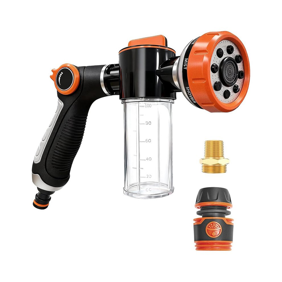 Saudism Upgraded Dog Wash Hose Attachment With 100Cc Soap Dispenser, 8-In-1 Spray Modes Dog Shampoo Sprayer Nozzle