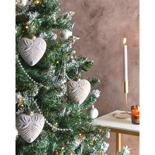 Beliani Set of 4 Baubles FERIABLE Glass Grey 1