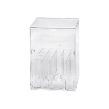 Flip-Top Clear Makeup Brush Holder Cosmetic Storage Box Dust-Proof Desktop Organizer for Brushes and Accessories
