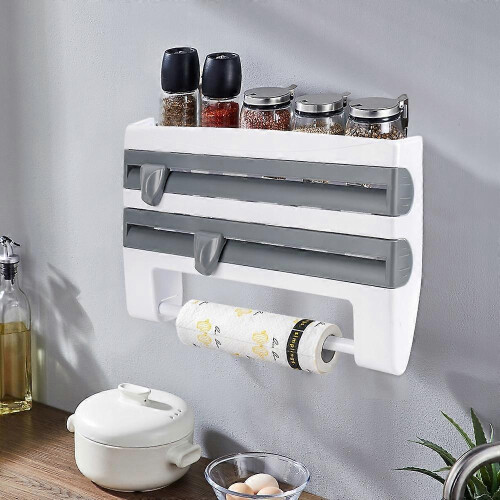 (B) Plastic wrap storage racks foil racks paper towel racks towel racks 2