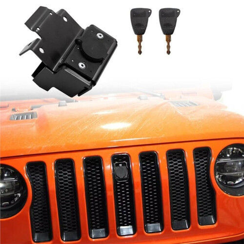 Front Engine Compartment Hood Anti-Theft Lock Catch with 2 Keys for   JK 2007-2017 1