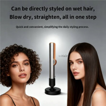 Professional 2-in-1 Hair Dryer and Straightener Negative Ion Iron Long Lasting Styling Tool WetandDry Straightener EU