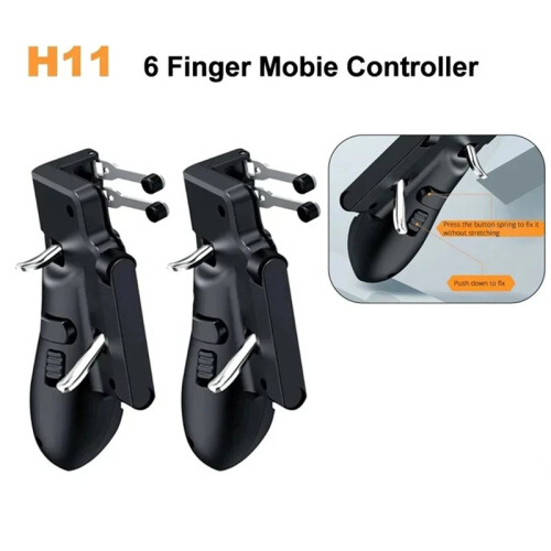 H11 Mobie Controller Aim Shooting L1 R1 6 Finger Game Trigger Handle Button for Universal Tablet Gamepad Joystick Grip 2