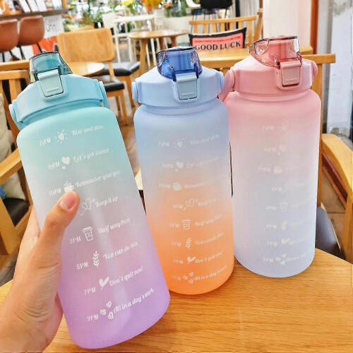 (D) Sports Bottle with Time Stamp 2000ml with Flap and Scale 1