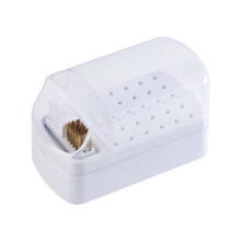 2 in 1 Nail Drill Bit Holder and Nail Drill Bits Cleaner Brush Case, 30 Holes Nail Drill Bits Organizer Display Stand