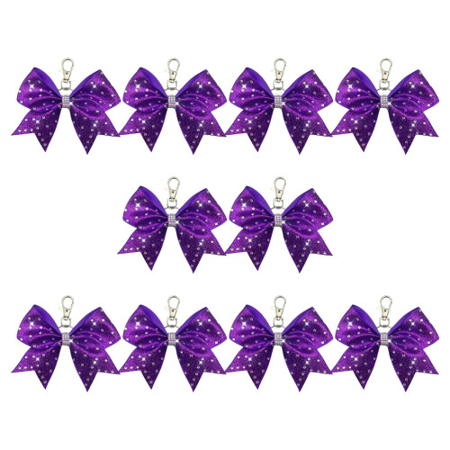 Set of 10Pcs Creative Gift Bows Keyring Decorated-Purple