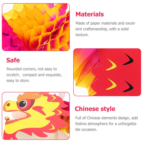 Kit de bricolage de dragon chinois en papier – 4 ensembles 2