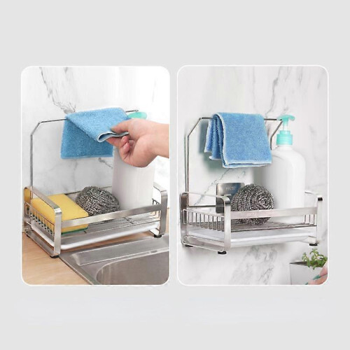 (A2S) Kitchen Stainless Steel Shelf Free Punch Storage Rack Sink Drain Rack 2