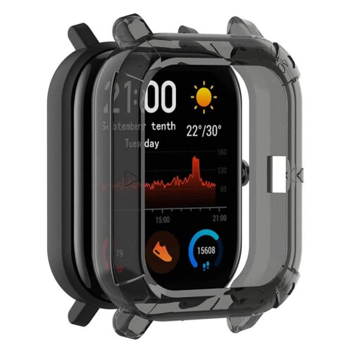 Watch Protector, Transparent TPU Anti-Scratch Protective Case Compatible with  Huami  GTS- Black 1