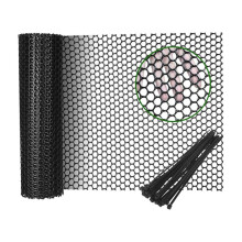 Black Plastic Wire Mesh Fence Roll - 15.7IN X 20FT Plastic Chicken Wire Mesh for Poultry,Chicken Puppy Rabbit, Floral