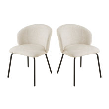 Set of 2 Vesper chairs in mottled fabric with metal legs