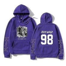 (Purple B, S) Fashion Singer Juice Wrld Letter Print Hoodies Harajuku Hip Hop Rapper Hooded Sweatshirt Pullover Autumn Winter Men/women Hoodie Shry