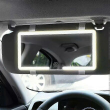 Car Mirror with Hd Touch Screen And Three-level Adjustment Dimmable Light Makeup Mirror with Sun Visor Plate High Quality Material