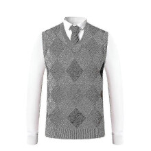 (S, Khaki) Yynuda Mens Cashmere Pullover Wool Blend Sleeveless Knit V-neck Sweater