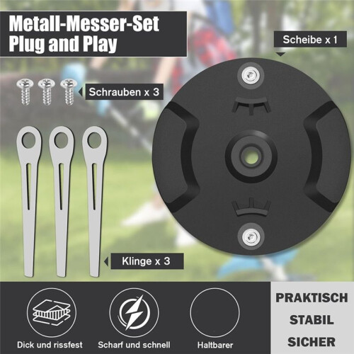 Cutting Disc, Replacement Disc, Replacement Blade Disc with 3 Blades for Battery Grass Trimmer for , Gardol 1
