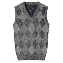 (M, Dark Grey) Yynuda Mens Cashmere Pullover Wool Blend Sleeveless Knit V-neck Sweater